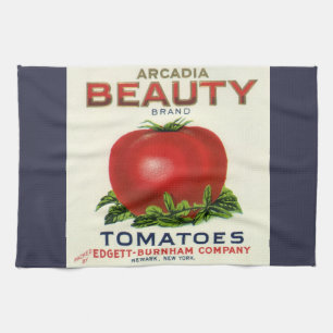 Linge De Cuisine Étiquette vintage de fruit, Arcadia Beauté Tomates