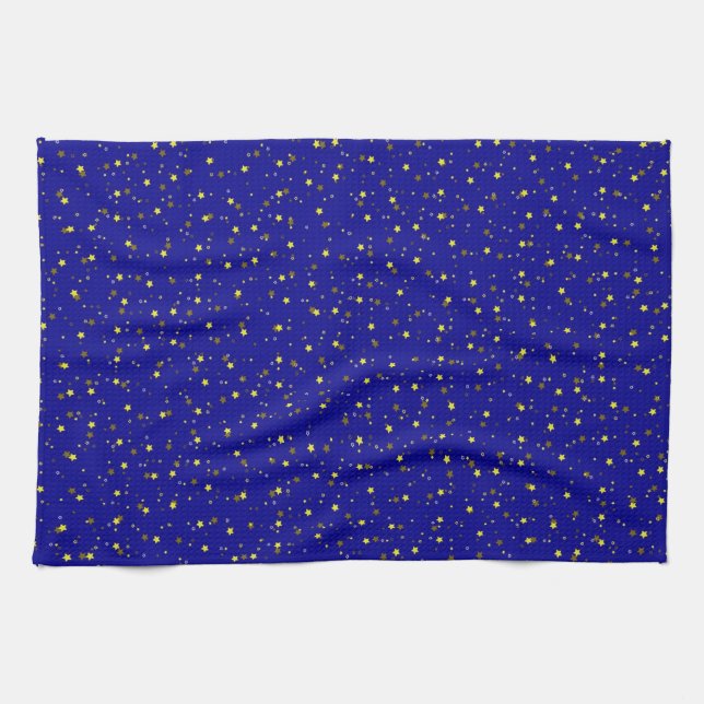 Linge De Cuisine Étoiles Brown Et Gold (Horizontal)