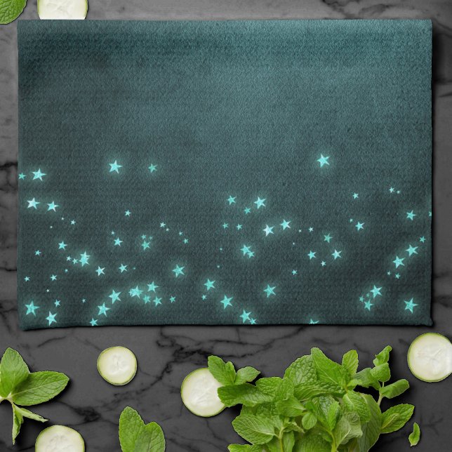 Linge De Cuisine Étoiles Mystic Twilight | Luminosité de néon vert  (Créateur téléchargé)