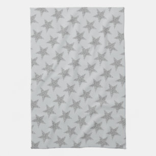 Linge De Cuisine Étoiles scintillantes d'argent