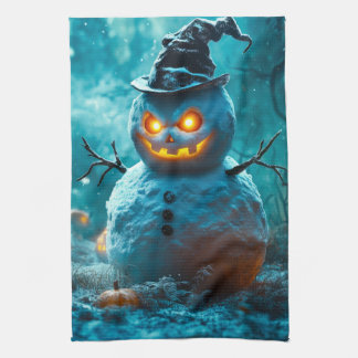 Linge De Cuisine Evil Halloween Snowman avec les yeux brillants
