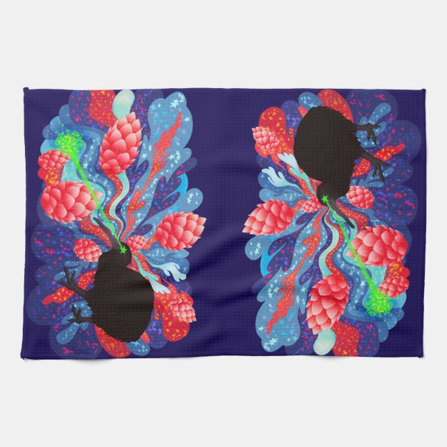 Linge De Cuisine Explosion de houblon de Lase Kiwi (Horizontal)