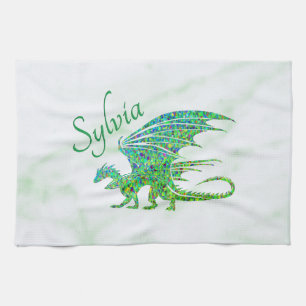 Linge De Cuisine Extraordinaire Mosaic Green Dragon Personnel
