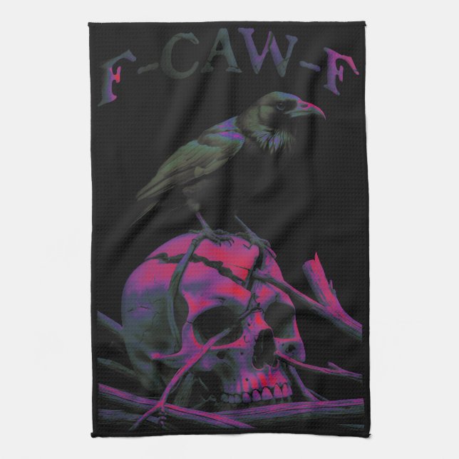 Linge De Cuisine F-Caw-F Funny Black Crow Bird (Vertical)
