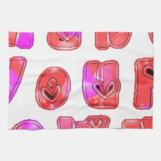 Linge De Cuisine Faites votre propre coeur Art Design d'impression (Horizontal)