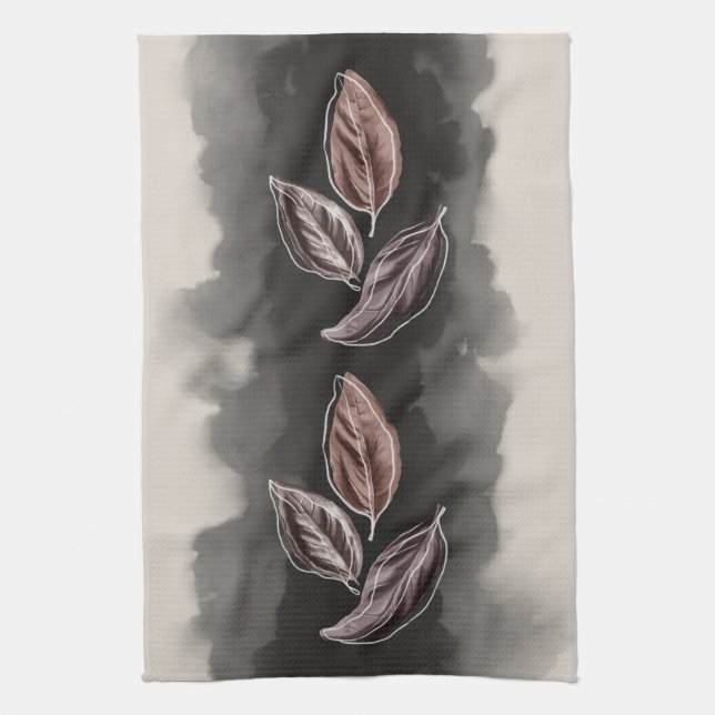 Linge De Cuisine Fall Atumn Leaves Mid century Modern (Vertical)