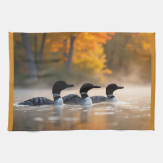 Linge De Cuisine Famille de Loon en automne