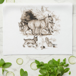 Linge De Cuisine Famille de Lynx roux