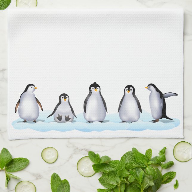 Linge De Cuisine Famille Penguin (Plié)