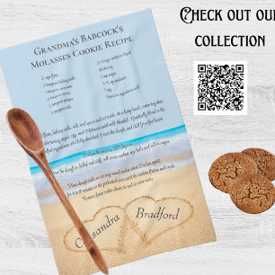 Linge De Cuisine Family Recette Mariée Heart Blue Beach Mariage Thé