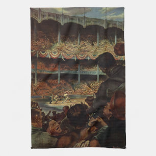 Linge De Cuisine Fans de sport vintage dans un stade de baseball