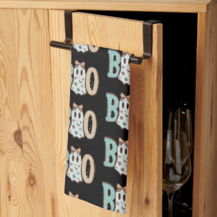Linge De Cuisine Fantôme de Boo vert orange mignon noir Halloween