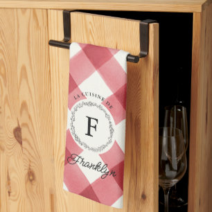 Linge De Cuisine Farmhouse Red Buffalo Check Famille personnalisée