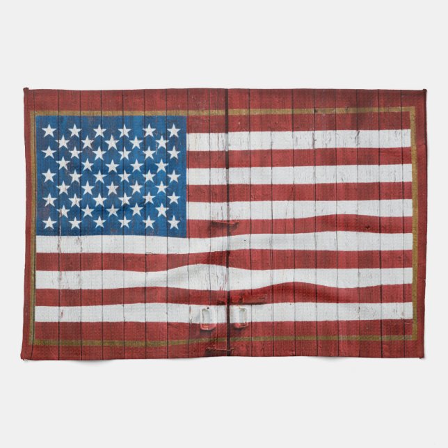 Linge De Cuisine Farms | American Flag Barn Mural (Horizontal)