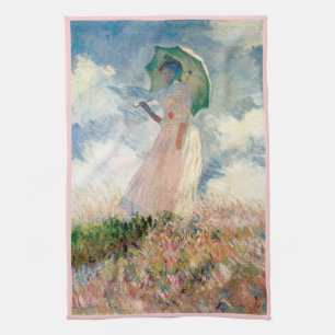 Linge De Cuisine Femme avec la promenade Monet de parasol