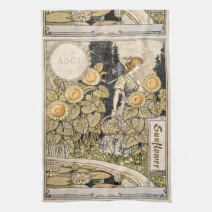 Linge De Cuisine Femme de l'art nouveau vintage Garden Grasset Tour