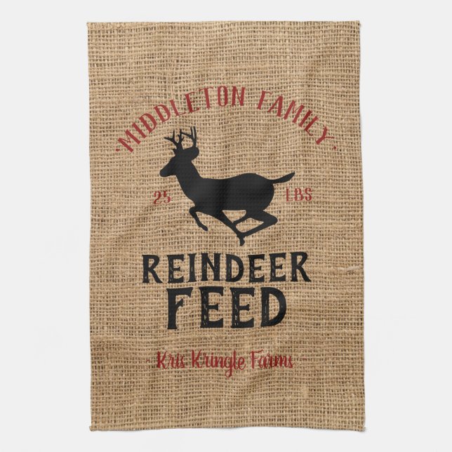 Linge De Cuisine Ferme alimentaire de Noël 🦌 Reindeer (Vertical)