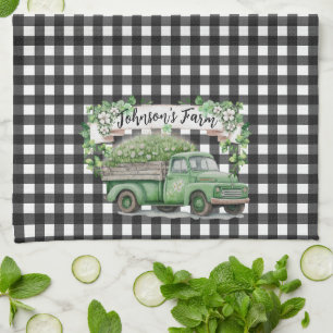 Linge De Cuisine Ferme Camion vert Vintage Personnalisé