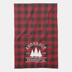 Linge De Cuisine Ferme Nom de famille Red Buffalo Plaid