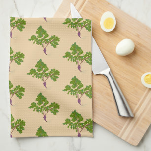 Linge De Cuisine Fermier Radish Turnips Plante jardinage Motif