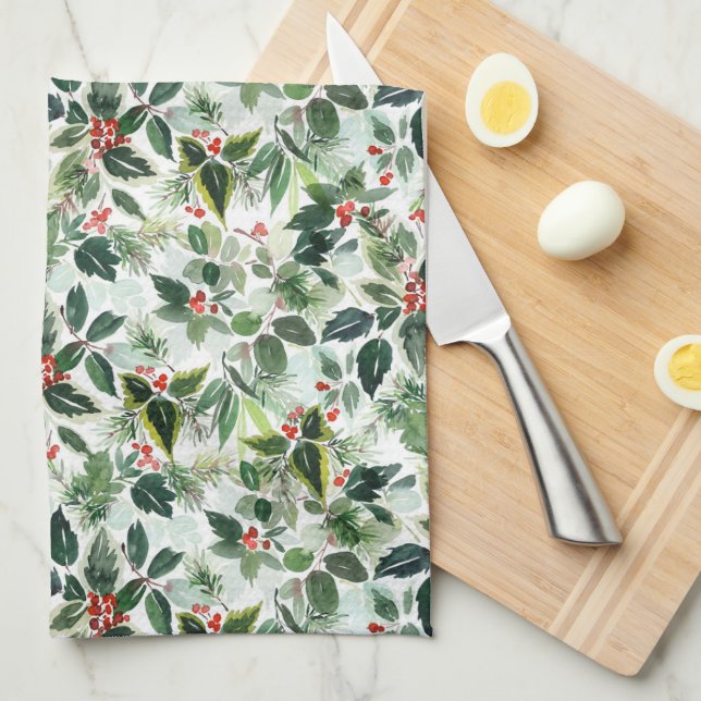 Linge De Cuisine Festive Variégé Motif de l'hiver Noël (Quart Plié)