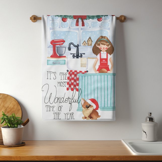 Linge De Cuisine Fête de Noël Cuisson à l'aquarelle (Créateur téléchargé)
