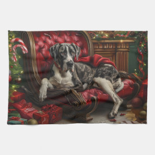Linge De Cuisine Fête de Noël du chien Danse