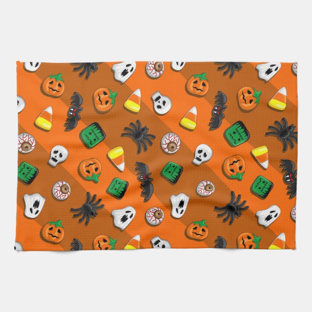 Linge De Cuisine Fête des Candies Éffrayantes d'Halloween (Horizontal)