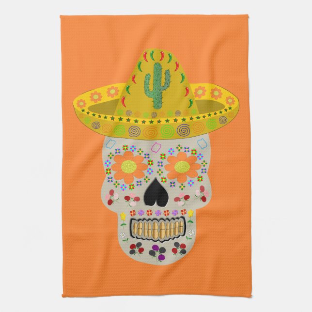 Linge De Cuisine Fête mexicaine du crâne mort (Vertical)
