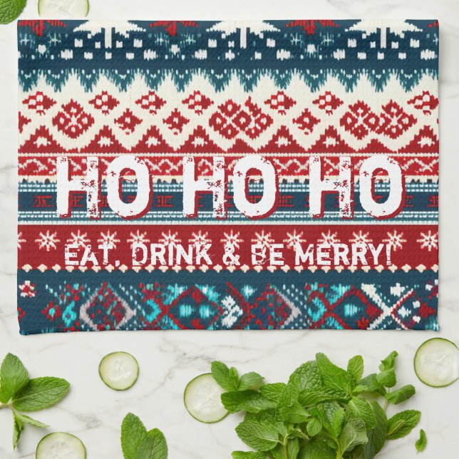 Linge De Cuisine Fêtes de Noël Fête de sueur moche (Plié)