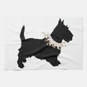 Linge De Cuisine Fêtez Scottie en silhouette
