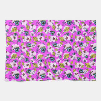 Linge De Cuisine Feuille de fleur des yeux_pourpre