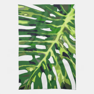 Linge De Cuisine Feuille de monstère tropicale -