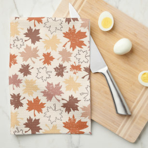 Linge De Cuisine Feuille en chute libre, terre naturelle automne