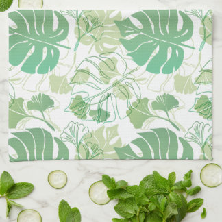 Linge De Cuisine Feuille verte tropicale à motif