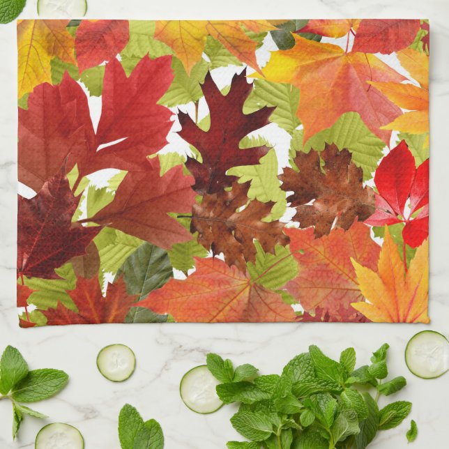 Linge De Cuisine Feuilles automnales d'automne (Plié)