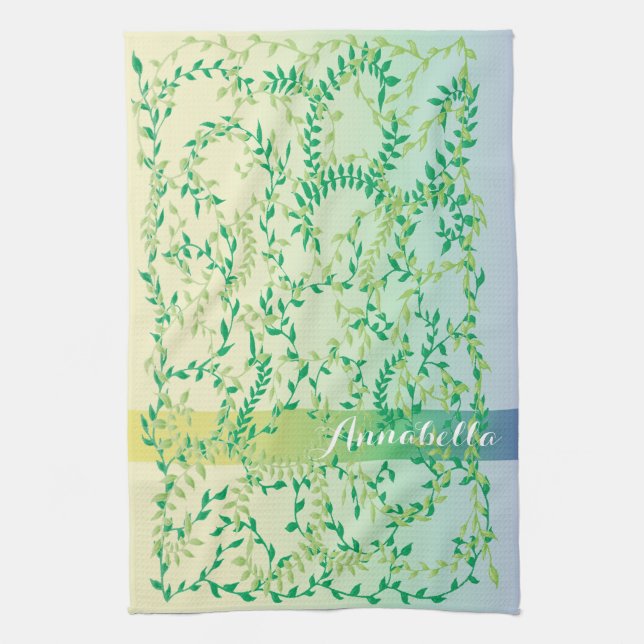 Linge De Cuisine Feuilles dansants (Vertical)