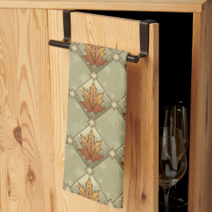 Linge De Cuisine Feuilles d'automne avec Stars Motif Diamond