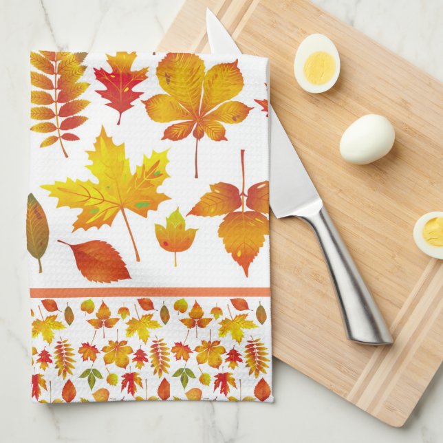 Linge De Cuisine Feuilles d'automne lumineuses (Quart Plié)