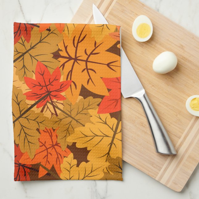Linge De Cuisine Feuilles de l'érable automne (Quart Plié)
