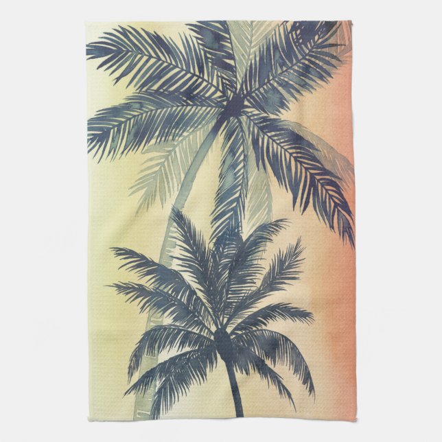 Linge De Cuisine Feuilles de palmiers tropicaux (Vertical)