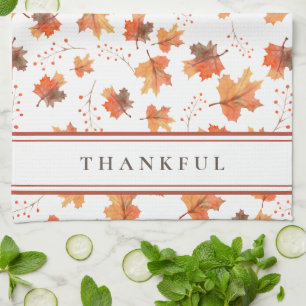 Linge De Cuisine Feuilles d'érable d'automne et bande de terre pers