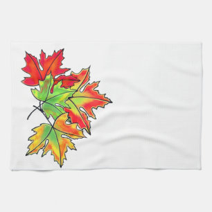 Linge De Cuisine Feuilles d'érable multicolores
