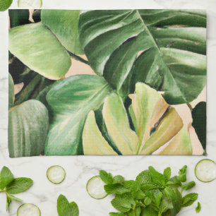 Linge De Cuisine Feuilles florales/hawaïennes/tropicales