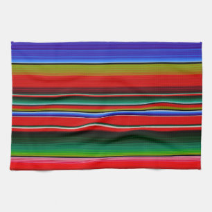Linge De Cuisine Fiesta Mexicaine Blanket Stripes Bleu
