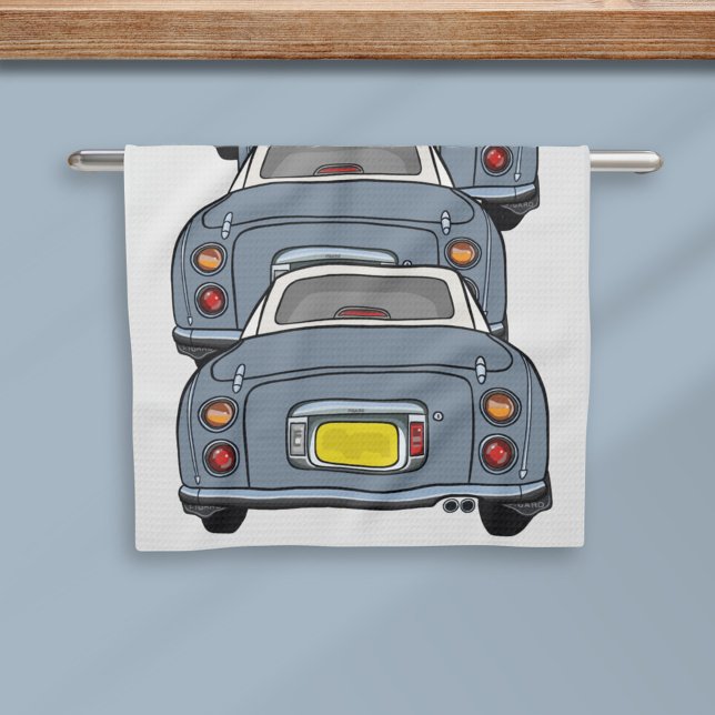 Linge De Cuisine Figarations Figaro Convoi de voiture Lapis Serviet (If you love lapis grey figaro cars and kitchen towels, this is the kitchen towel for you)