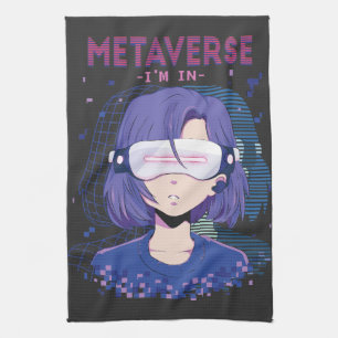 Linge De Cuisine Fille d'anime lunettes de réalité virtuelle servie