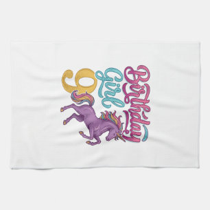 Linge De Cuisine Fille d'anniversaire 9 Licorne Dessin de gravure v