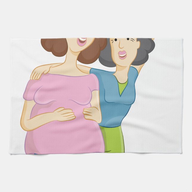 Linge De Cuisine Fille enceinte (Horizontal)