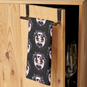 Linge De Cuisine Fille gothique Miroir victorien noir Halloween